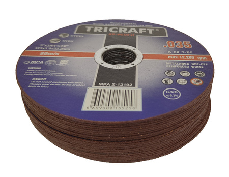 Tarcze do cięcia metalu 125 x 1 x 22,2 mm TRICRAFT XP-PLUS II 1szt