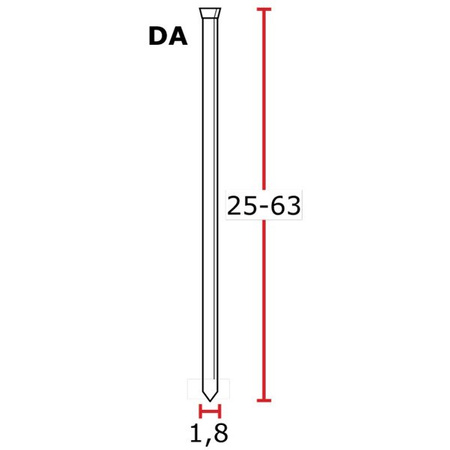 Gwoździki DA 1,8x32mm gładkie aluminiowe