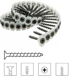 Wkręty na taśmie SENCO 3,9/45mm płyta GK do drewna fosfat