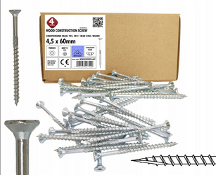 WKRĘTY ciesielskie do drewna dachu 4,5x60 TORX25 300szt stożkowe