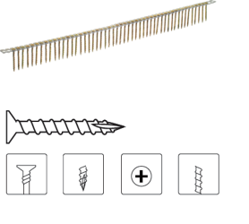 Wkręty na taśmie SENCO 4,2/45mm drewno/drewno PH2 - ocynk żółty