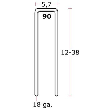 Zszywka stolarska typ 90 długość 22mm MINIBOX