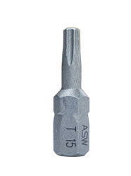 Bity TX15 TORX 15 stal nierdzewna GROT końcówka wkrętakowa 1/4" 25mm