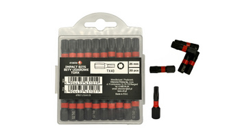 Bity udarowe 4PRO magnetyczne 25mm 1/4" TORX40 - 20 szt