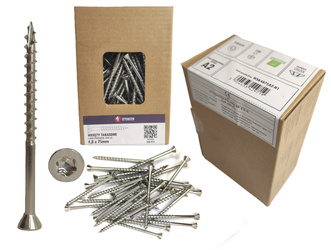 Wkręty tarasowe do tarasów nierdzewne drewno A2 4,8 x 75mm 100szt TORX20