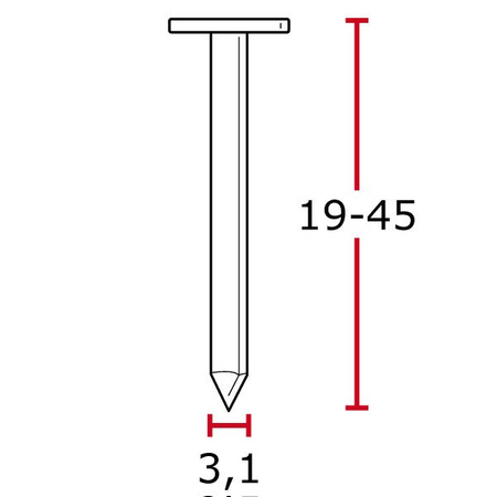 Gwoździe bębnowe papiaki 3,1x22mm / drut 16°/ gładkie / galwanizowane / MINIBOX