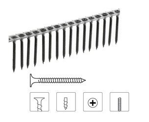 Wkręty na taśmie 4PRO 3,9/35mm płyta GK do metalu fosfat