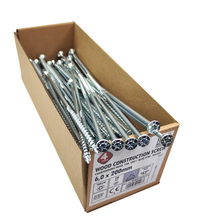 WKRĘTY ciesielskie do drewna dachu 6x180 TORX30 100szt stożkowe