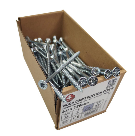 WKRĘTY ciesielskie do drewna dachu 6x120 TORX30 100szt stożkowe