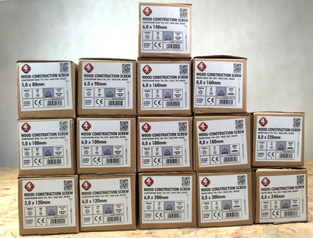 WKRĘTY ciesielskie do drewna dachu 6x60 TORX30 200szt stożkowe