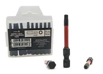 Bity udarowe 4PRO magnetyczne 50mm 1/4" TORX20 - 10 szt