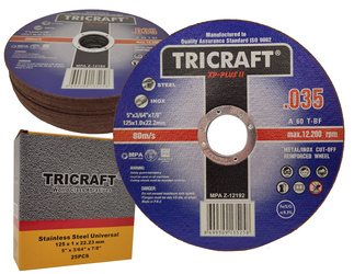 Tarcze do cięcia metalu 125 x 1 x 22,2 mm TRICRAFT XP-PLUS II 1szt