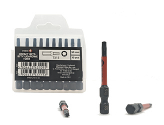 Bity udarowe 4PRO magnetyczne 50mm 1/4" TORX15 - 10 szt