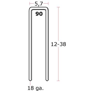 Zszywka typ 90 nierdzewna AISI304 16mm opak 9600szt